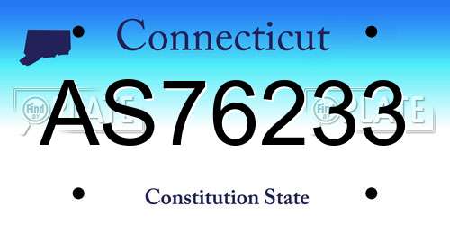 AS76233 Connecticut License Plate