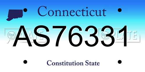 AS76331 Connecticut License Plate