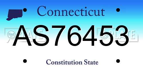 AS76453 Connecticut License Plate