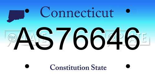 AS76646 Connecticut License Plate