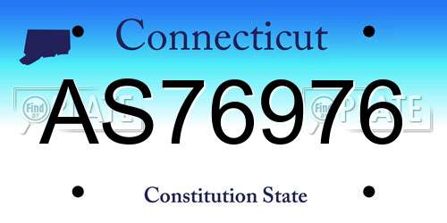AS76976 Connecticut License Plate