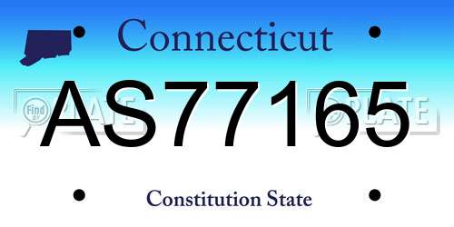 AS77165 Connecticut License Plate
