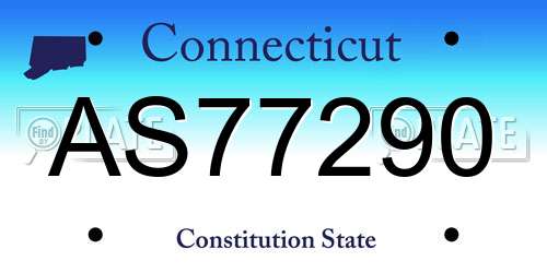 AS77290 Connecticut License Plate