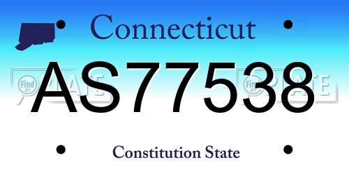 AS77538 Connecticut License Plate