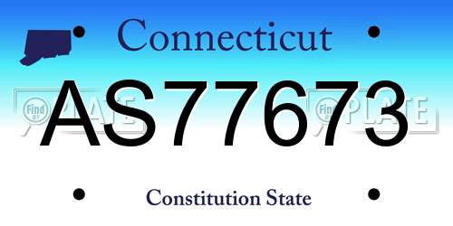 AS77673 Connecticut License Plate