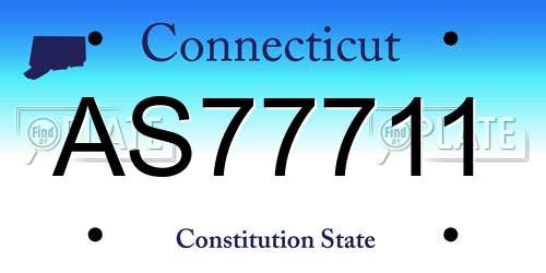 AS77711 Connecticut License Plate