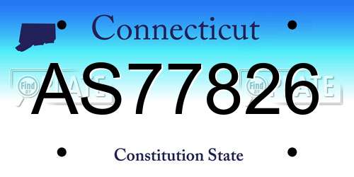AS77826 Connecticut License Plate