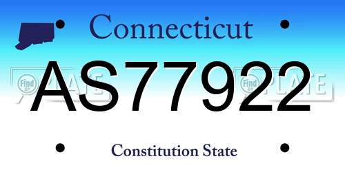 AS77922 Connecticut License Plate