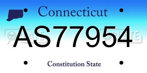AS77954 Connecticut License Plate