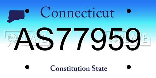 AS77959 Connecticut License Plate