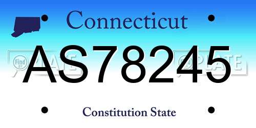AS78245 Connecticut License Plate