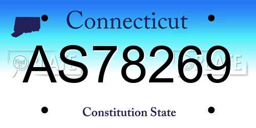 AS78269 Connecticut License Plate