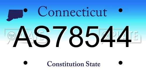 AS78544 Connecticut License Plate