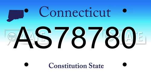 AS78780 Connecticut License Plate
