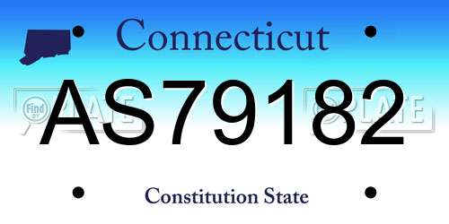 AS79182 Connecticut License Plate