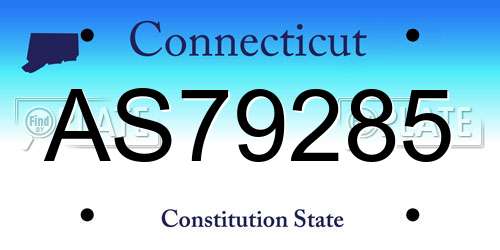 AS79285 Connecticut License Plate