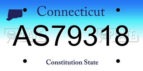 AS79318 Connecticut License Plate