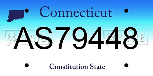 AS79448 Connecticut License Plate