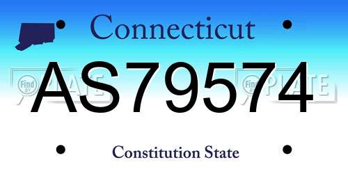 AS79574 Connecticut License Plate