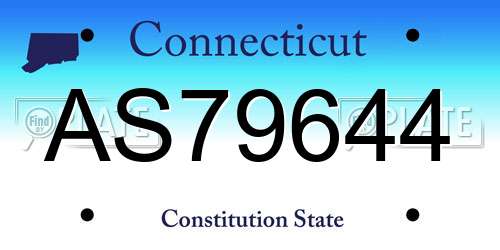 AS79644 Connecticut License Plate