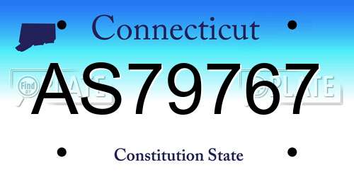 AS79767 Connecticut License Plate