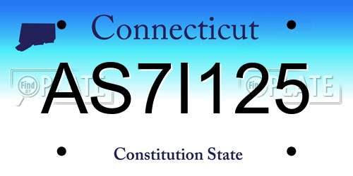 AS7I125 Connecticut License Plate