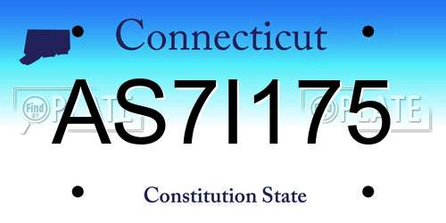 AS7I175 Connecticut License Plate