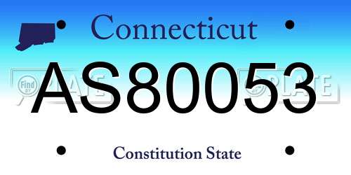 AS80053 Connecticut License Plate