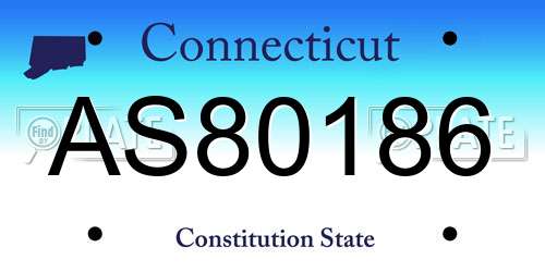 AS80186 Connecticut License Plate