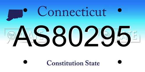 AS80295 Connecticut License Plate