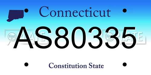 AS80335 Connecticut License Plate