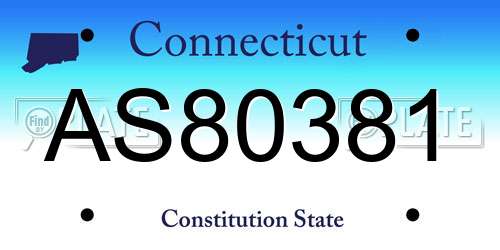 AS80381 Connecticut License Plate