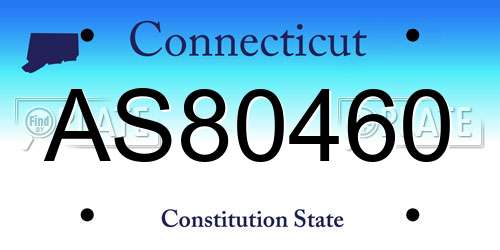 AS80460 Connecticut License Plate