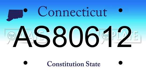 AS80612 Connecticut License Plate