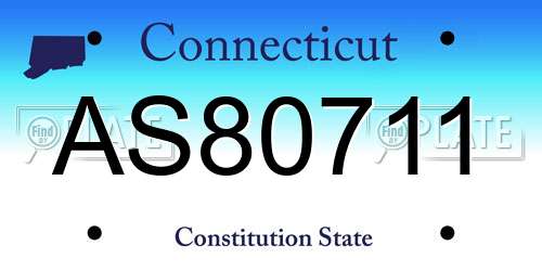 AS80711 Connecticut License Plate