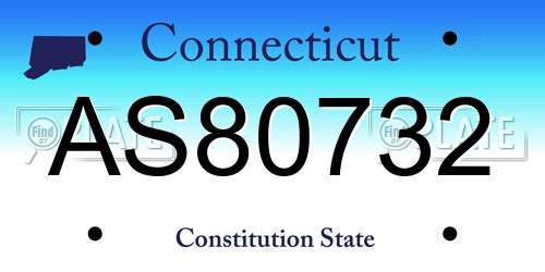 AS80732 Connecticut License Plate