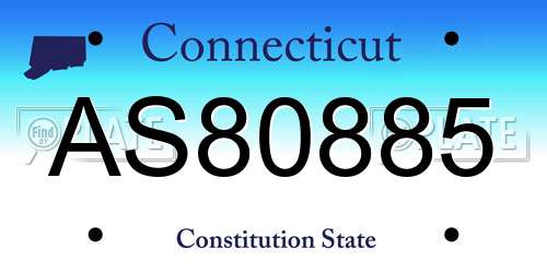 AS80885 Connecticut License Plate