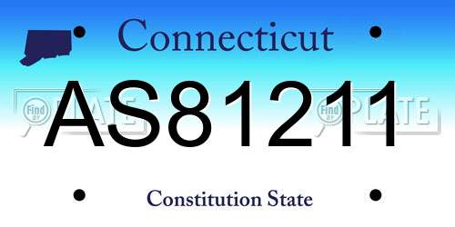 AS81211 Connecticut License Plate
