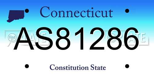 AS81286 Connecticut License Plate