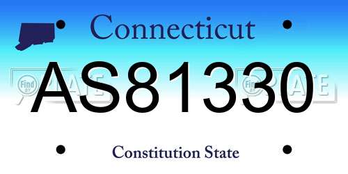 AS81330 Connecticut License Plate