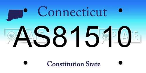 AS81510 Connecticut License Plate