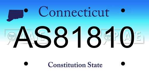 AS81810 Connecticut License Plate