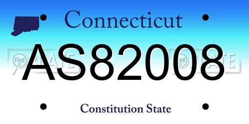 AS82008 Connecticut License Plate
