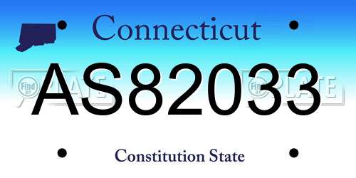 AS82033 Connecticut License Plate