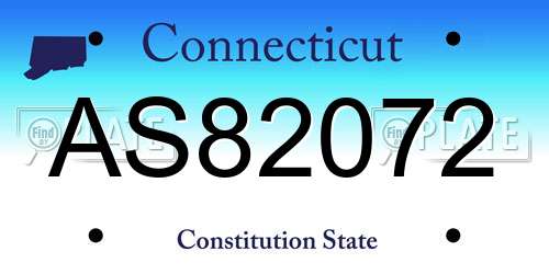 AS82072 Connecticut License Plate