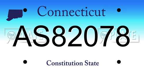 AS82078 Connecticut License Plate
