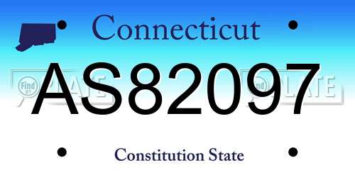 AS82097 Connecticut License Plate