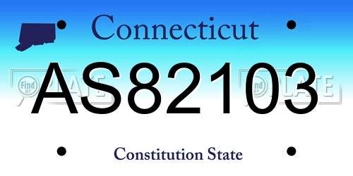 AS82103 Connecticut License Plate