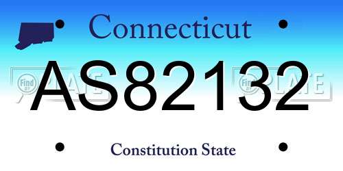AS82132 Connecticut License Plate