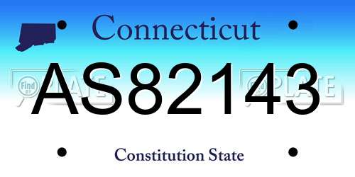 AS82143 Connecticut License Plate